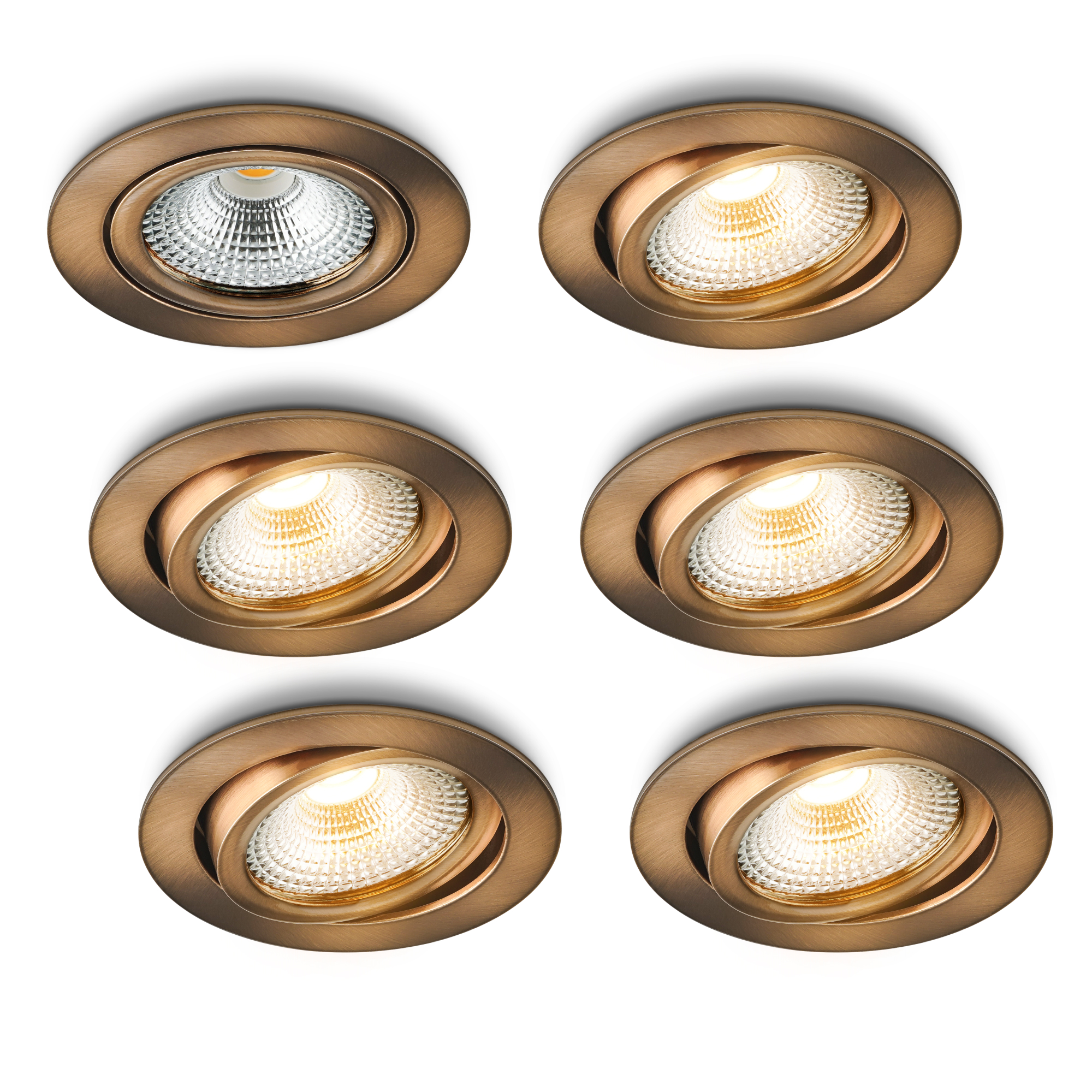 LED-Einbaustrahler Vivaro Bronzekupfer 5 W dimmbar für Deckenmontage