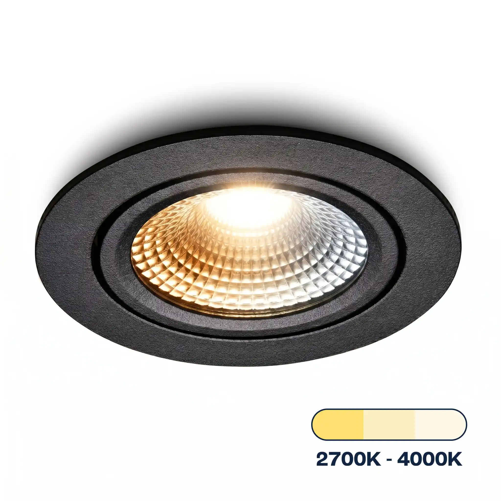 LED-Einbaustrahler Vivaro schwarz dreifarbig 5 W für Deckenmontage