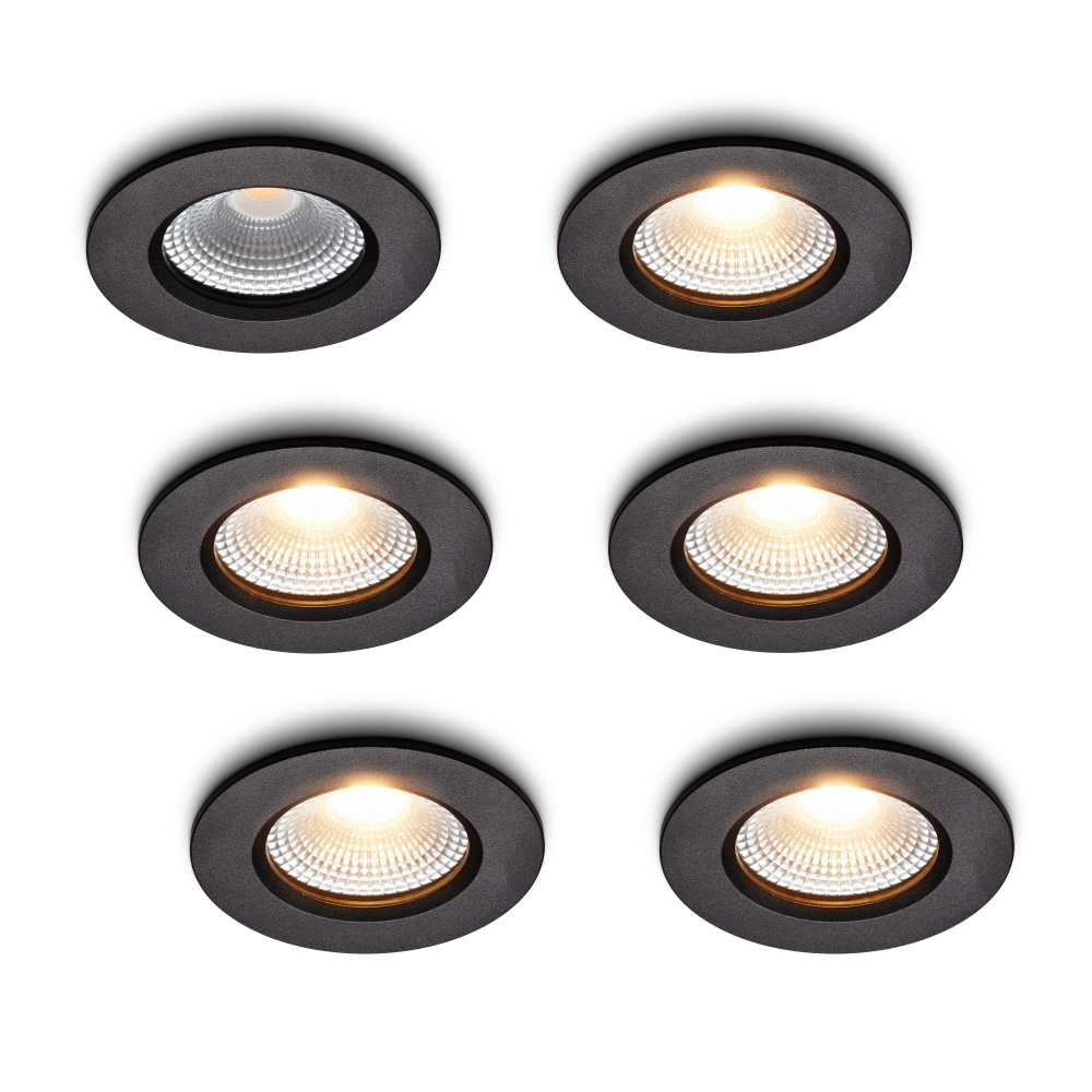 LED-Einbaustrahler Udis schwarz dimmbar für Deckenmontage