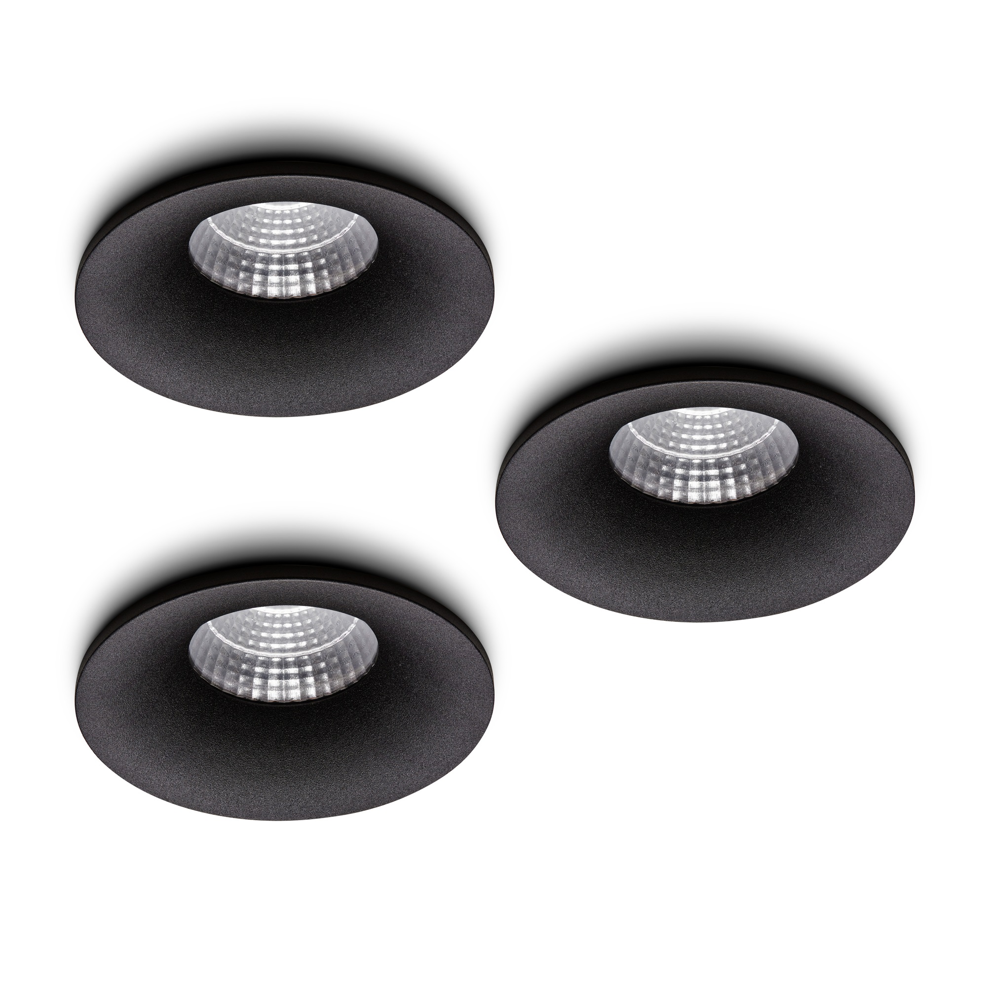 LED-Einbaustrahler Villa Schwarz 5 W dimmbar IP54 für Deckenmontage