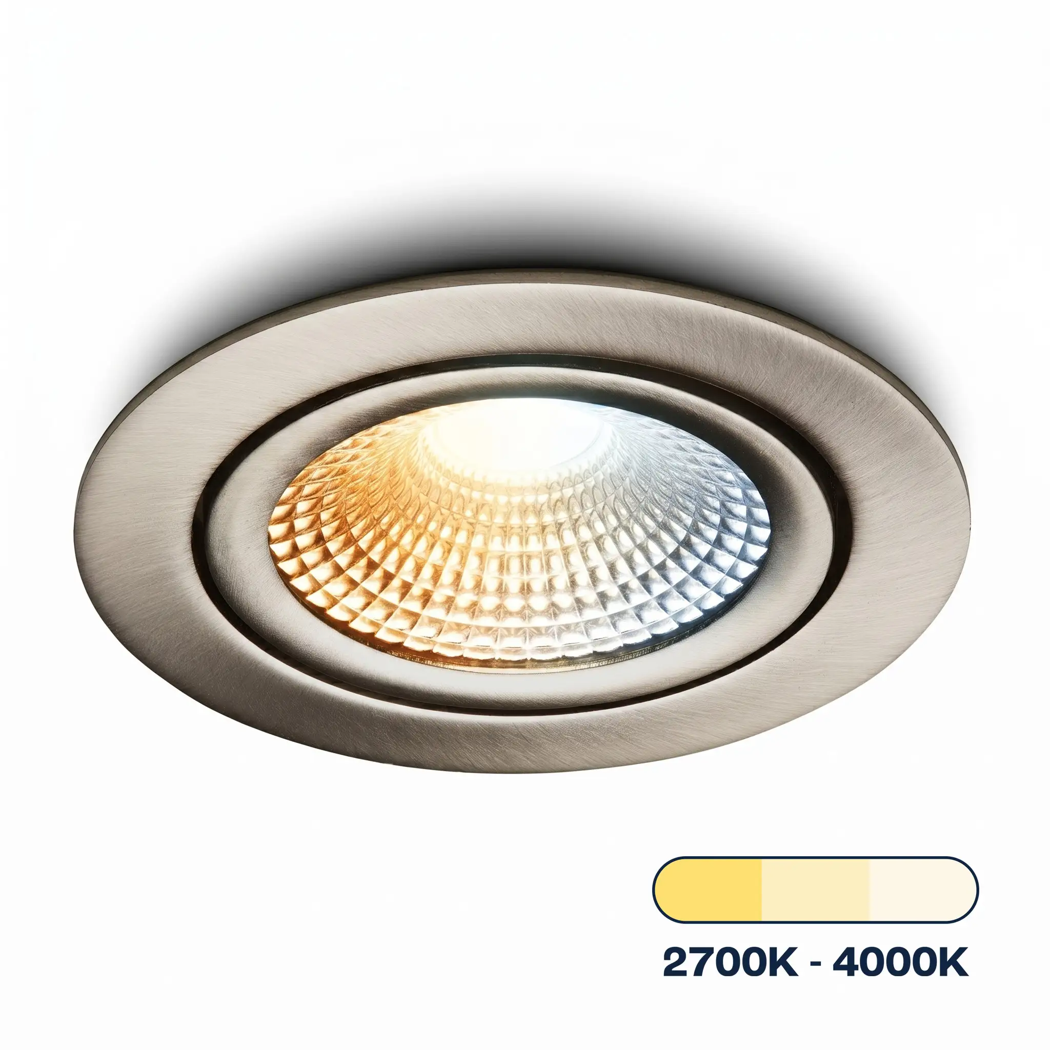 LED-Einbaustrahler Vivaro Edelstahl dreifarbig 5 W für Deckenmontage