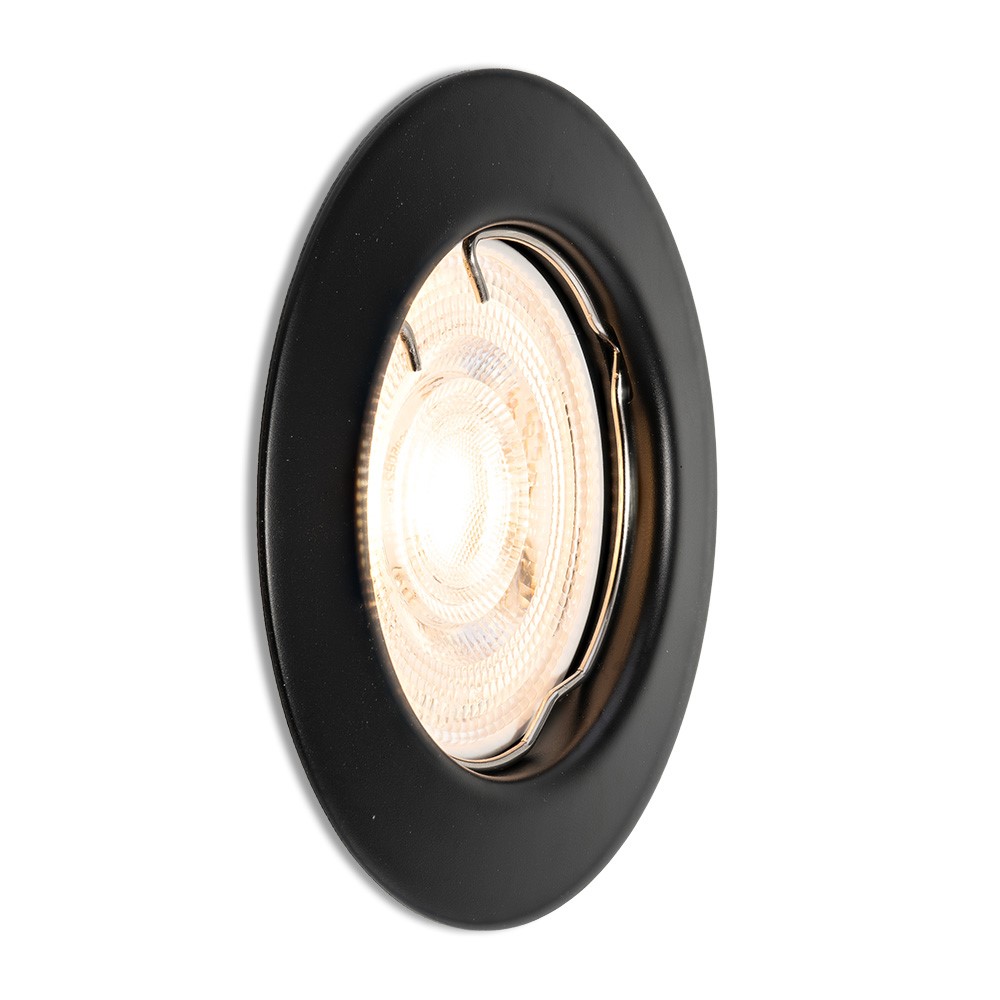 Kompletter LED-Strahler Pocco schwarz GU10 dimmbar 4,2 W für Deckenmontage