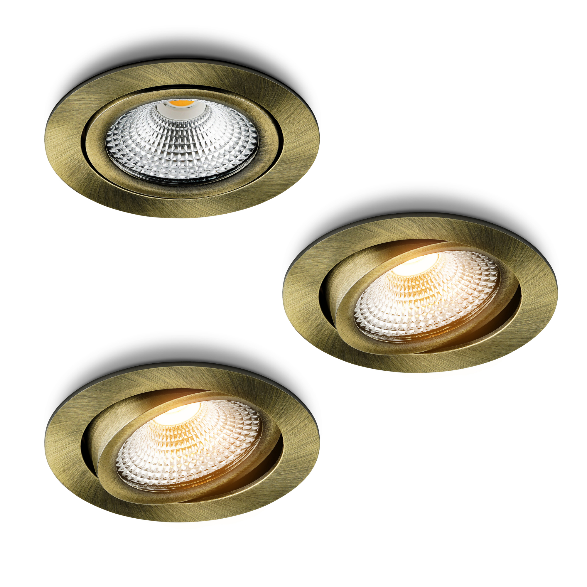 LED-Einbaustrahler Vivaro Messing 5 W dimmbar für Deckenmontage