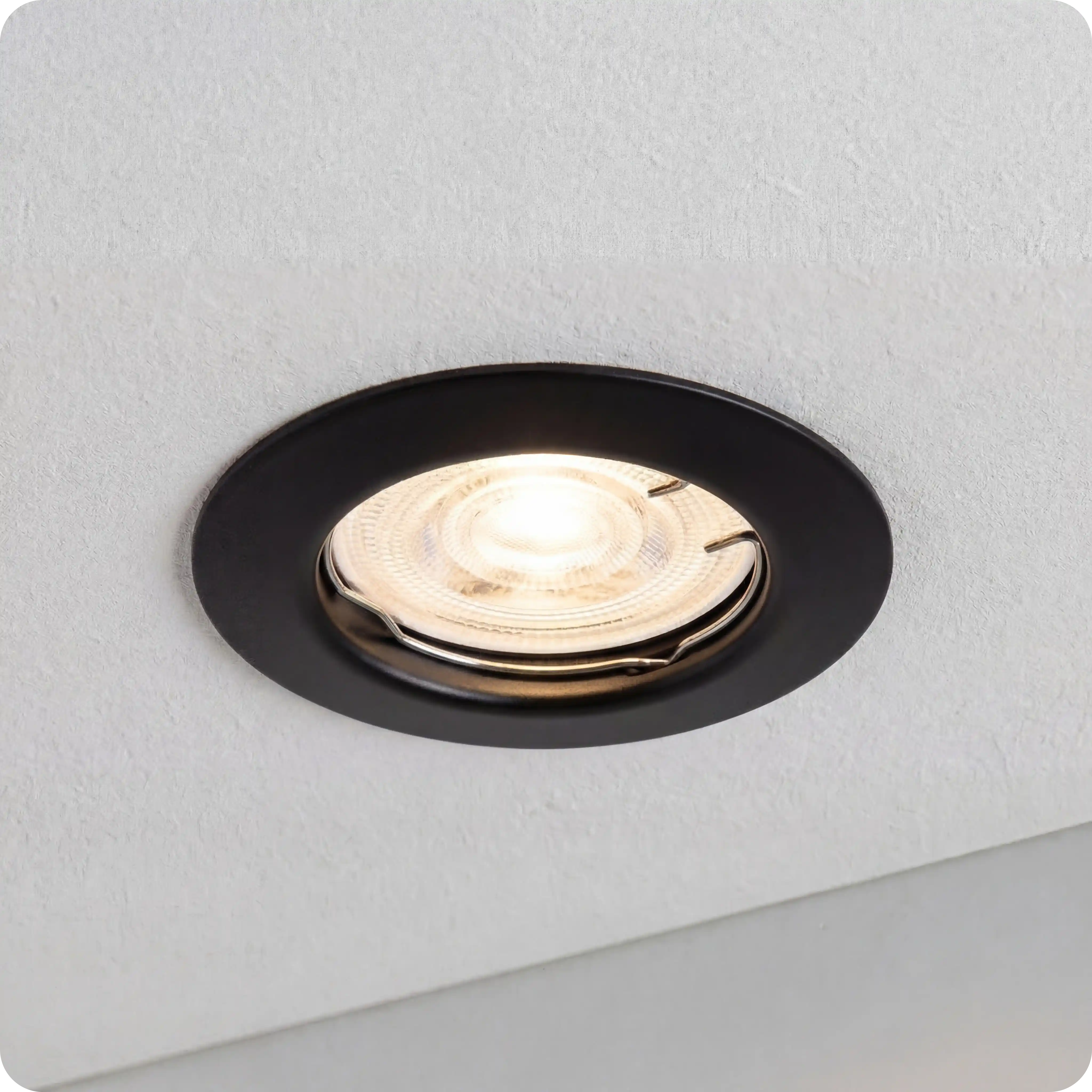 Kompletter LED-Strahler Pocco schwarz GU10 dimmbar 4,2 W für Deckenmontage
