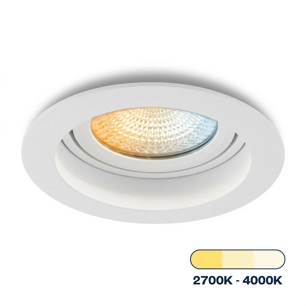 LED-Einbaustrahler Mezzano Weiß Tricolor 5 Watt für Deckenmontage