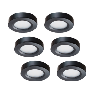 LED-Aufbaustrahler Set 6 Stück Adria Schwarz 3 W dimmbar