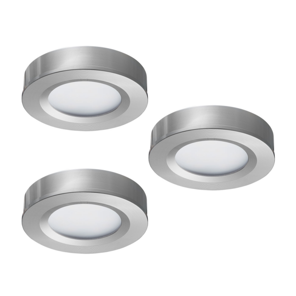 LED-Aufbaustrahler Set 3 Stück Adria Silber 3 W dimmbar