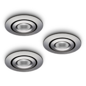 Set 3 Stück LED-Einbaustrahler Piccolo silber 1 W