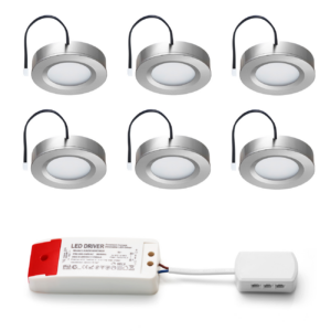 Set LED-Aufbaustrahler Adria Silber 3 W dimmbar  3-6 Stück