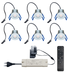Set LED-Einbaustrahler mit Fernbedienung Varese silber 3 W dimmbar  1-12 Stück