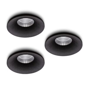 LED-Einbaustrahler - Set 3 Stück Villa schwarz 5 W Extra Warmweiß 2700 K
