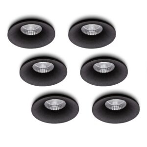 LED-Einbaustrahler - Set 6 Stück Villa schwarz 5 W Extra Warmweiß 2700 K