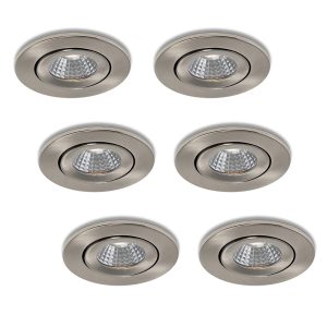 LED-Einbaustrahler-Set 6 Stück Midi Edelstahl 3 W dimmbar