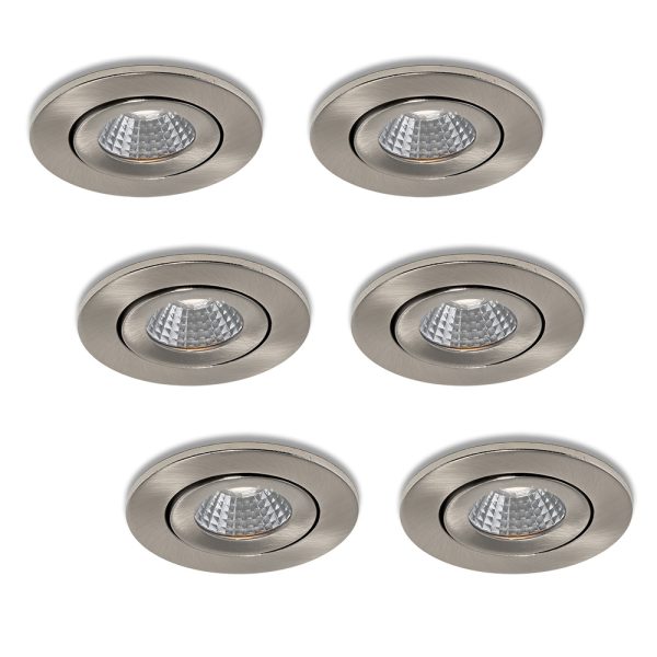 LED-Einbaustrahler-Set 6 Stück Midi Edelstahl 3 W dimmbar