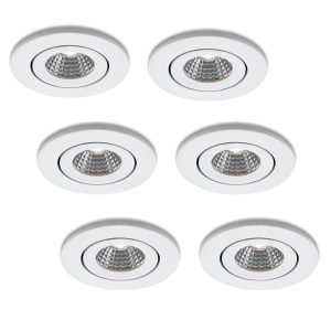 LED-Einbaustrahler-Set 6 Stück Midi weiß 3 W dimmbar