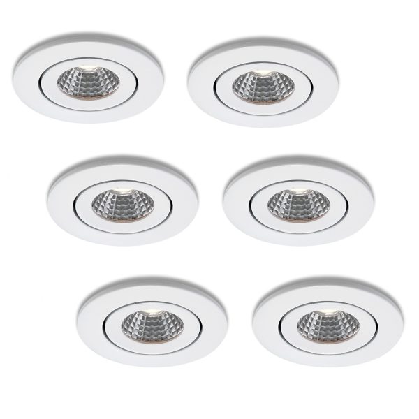 LED-Einbaustrahler-Set 6 Stück Midi weiß 3 W dimmbar