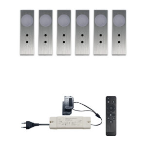 Set LED-Aufbaustrahler mit Fernbedienung Ludo silber 3 W 2700 K 1-12 Stück