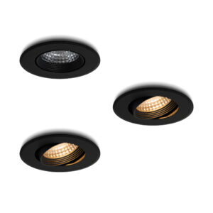 LED-Einbaustrahler - Set 3 Stück Fioli schwarz 3 W dimmbar
