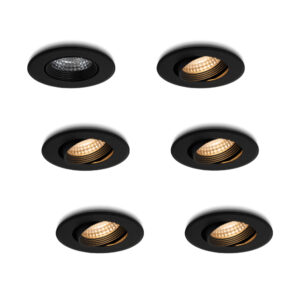 LED-Einbaustrahler - Set 6 Stück Fioli schwarz 3 W dimmbar
