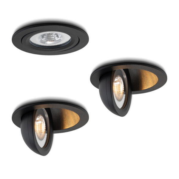 LED-Einbaustrahler - Set 3 Stück Sienna schwarz 5 W Extra Warmweiß 2700 K