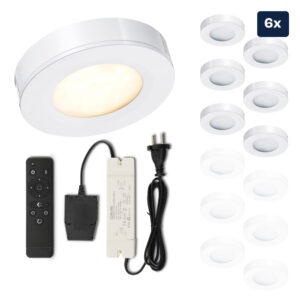Set LED-Aufbaustrahler mit Fernbedienung Adria Weiß 3 W dimmbar  1-12 Stück