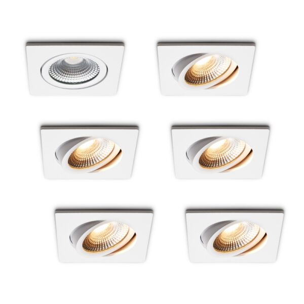 LED-Einbaustrahler Set 6 Stück Trento Weiß 5 W dimmbar