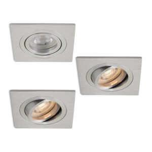 Komplettes Set 3 Stück LED-Spot Felice Aluminium mit GU10 Spots 4.2 Watt dimmbar
