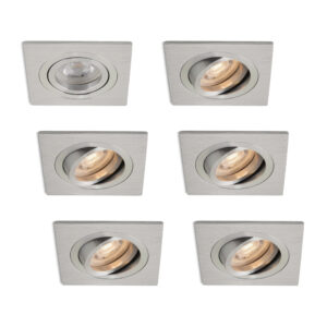 Komplettes Set 6 Stück LED-Spot Felice Alu mit GU10 Spots 4.2 Watt dimmbar