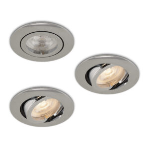 Komplettes Set 3 Stück LED-Spot Monti Chrom mit GU10 Spots 4.2 Watt dimmbar