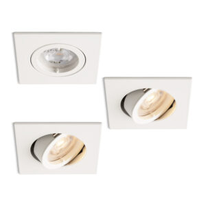 Komplettes Set 3 Stück LED-Spot Felice Weiß mit GU10 Spots 4.2 Watt dimmbar