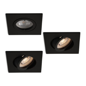 Komplettes Set 3 Stück LED-Spot Felice Schwarz mit GU10 Spots 4.2 Watt dimmbar