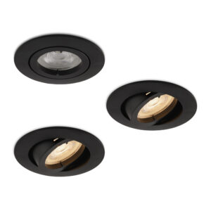 Komplettes Set 3 Stück LED-Spot Monti Schwarz mit GU10 Spots 4.2 Watt dimmbar