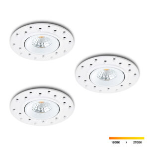 Rahmenloser LED-Einbaustrahler - Set 3 Stück Sola weiß 5 W  dim-to-warm