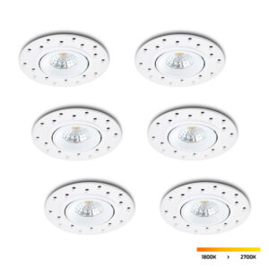 Rahmenloser LED-Einbaustrahler - Set 6 Stück Sola weiß 5 W  dim-to-warm