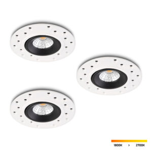 Rahmenloser LED-Einbaustrahler - Set 3 Stück Sola schwarz 5 W  dim-to-warm