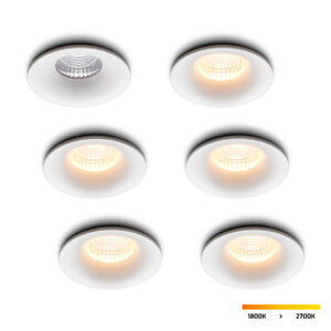 LED-Einbaustrahler - Set 6 Stück Villa weiß 5 W dim-to-warm