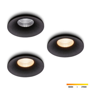 LED-Einbaustrahler - Set 3 Stück Villa schwarz 5 W dim-to-warm