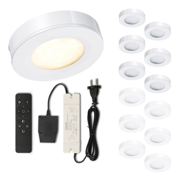 Set LED-Aufbaustrahler mit Fernbedienung Adria Weiß 3 W dimmbar  1-12 Stück