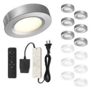 Set LED-Aufbaustrahler mit Fernbedienung Adria Silber 3 W dimmbar  1-12 Stück