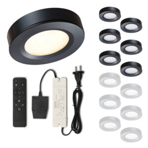 Set LED-Aufbaustrahler mit Fernbedienung Adria Schwarz 3 W dimmbar  1-12 Stück