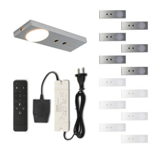 Set LED-Aufbaustrahler mit Fernbedienung Ludo silber 3 W 2700 K 1-12 Stück