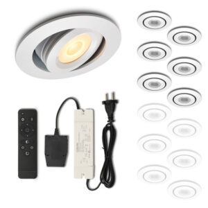 Set LED-Einbaustrahler mit Fernbedienung Piccolo weiß 3 W dimmbar  1-12 Stück