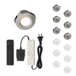 Set LED-Einbaustrahler mit Fernbedienung Valdeno silber 3 W dimmbar  1-12 Stück