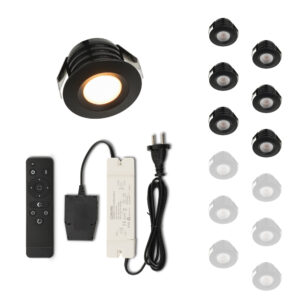Set LED-Einbaustrahler mit Fernbedienung Valdeno schwarz 3 W dimmbar  1-12 Stück