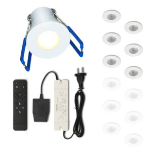 Set LED-Einbaustrahler mit Fernbedienung Varese weiß 3 W dimmbar  1-12 Stück