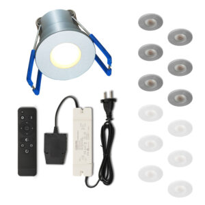 Set LED-Einbaustrahler mit Fernbedienung Varese silber 3 W dimmbar  1-12 Stück