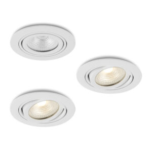 LED-Einbaustrahler - Set 3 Stück Mezzano weiß 5 W dimmbar