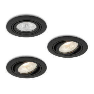 LED-Einbaustrahler - Set 3 Stück Mezzano schwarz 5 W dimmbar
