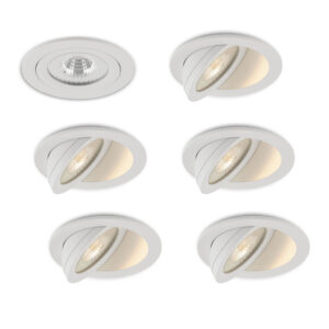LED-Einbaustrahler - Set 6 Stück Sienna weiß 5 W Extra Warmweiß 2700 K